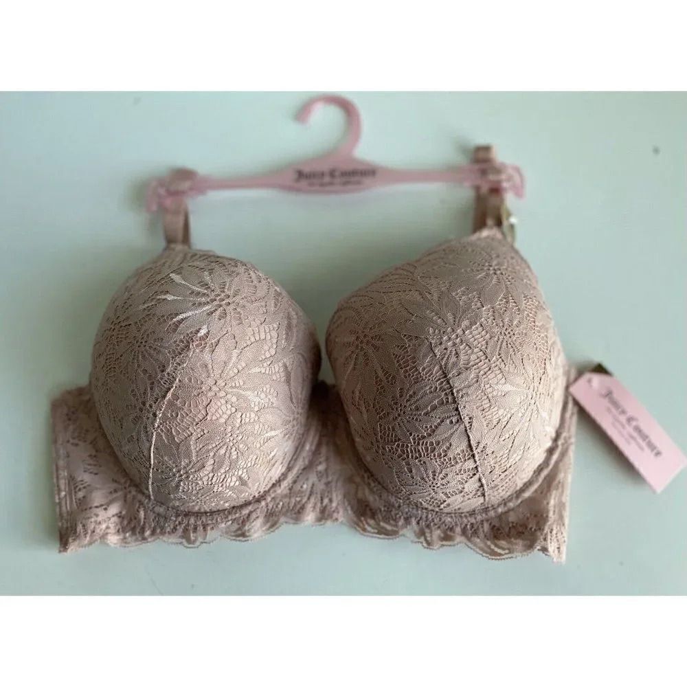 Juicy Couture Sexy T-Shirt Bra Glam Lace Sz 40D Coco Kiss Underwire JC6222E NEW